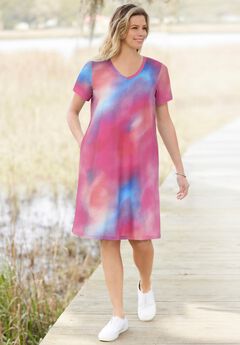 Perfect Short-Sleeve V-Neck Tee Dress