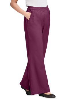 Perfect Elastic-Waist Wide-Leg All-Cotton Pull-On Denim Jeans