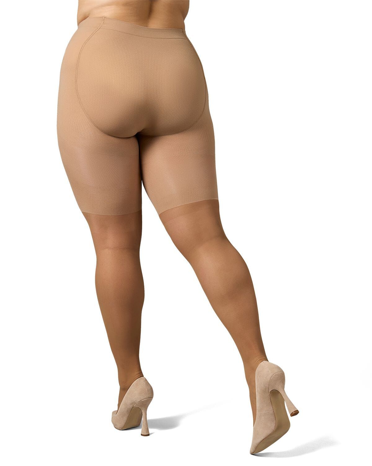 Women&#39;s Half & Half Light Support Leg Nylon Pantyhose, HONEY, alternate image number 4