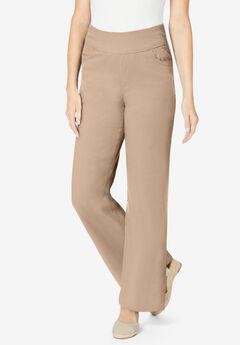 Flex Fit Pull On Wide Leg Denim Jean