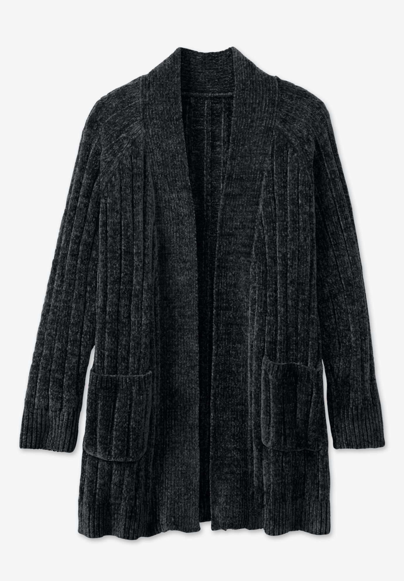 Open Front Chenille Cardigan, , alternate image number 2