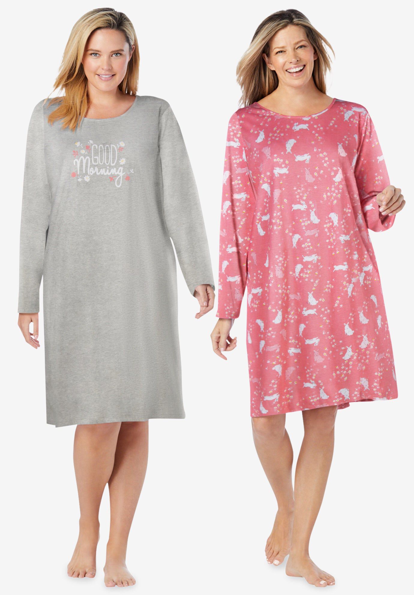 Plus Size 2-Pack Sleepshirts for Women 
