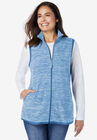 Zip-Front Microfleece Vest, EVENING BLUE MARLED, hi-res image number null