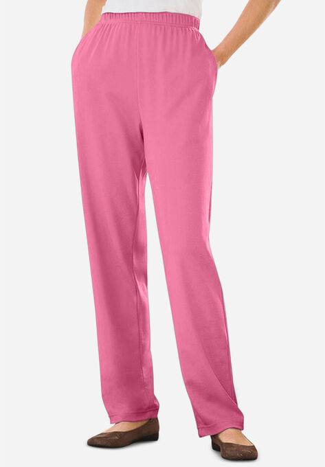 7-Day Knit Straight Leg Pant, BRIGHT ROSE, hi-res image number null