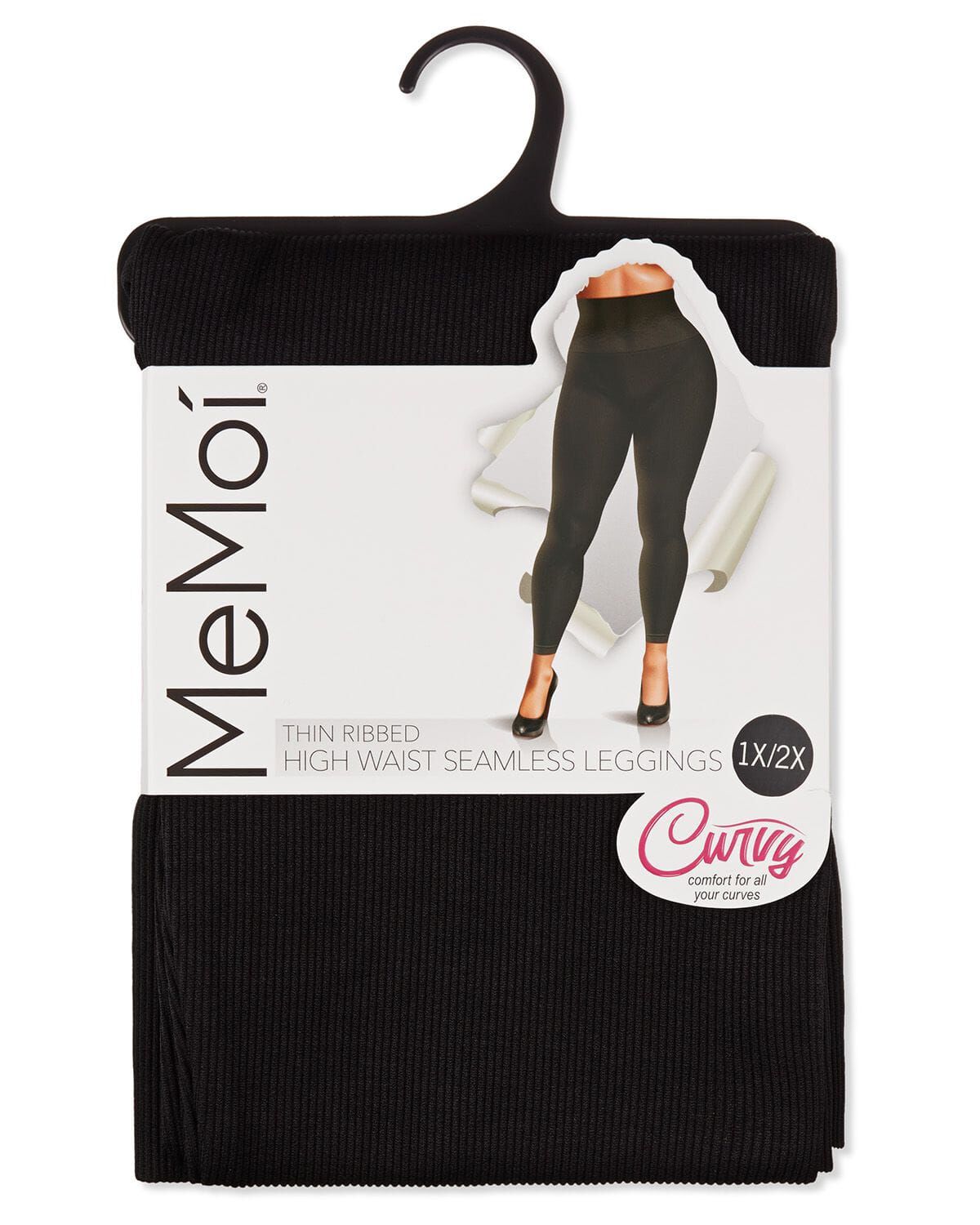 Women's Thin Ribbed High Waist Seamless Leggings, BLACK, alternate image number 3