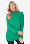 Perfect Long-Sleeve Mockneck Tee, TROPICAL EMERALD, hi-res image number null