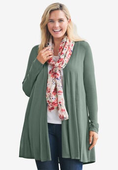 Lightweight Open Front Cardigan