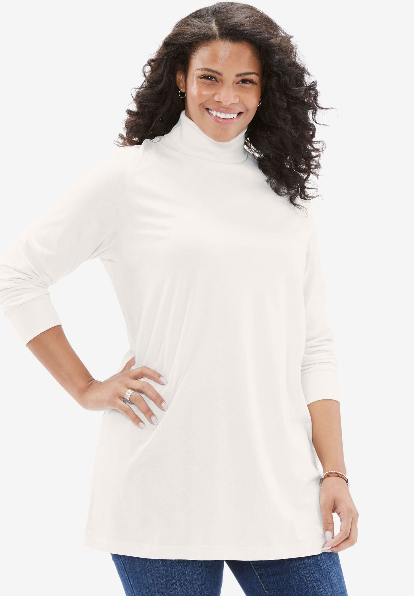 Plus Size Turtleneck Tunic on Sale, 51 