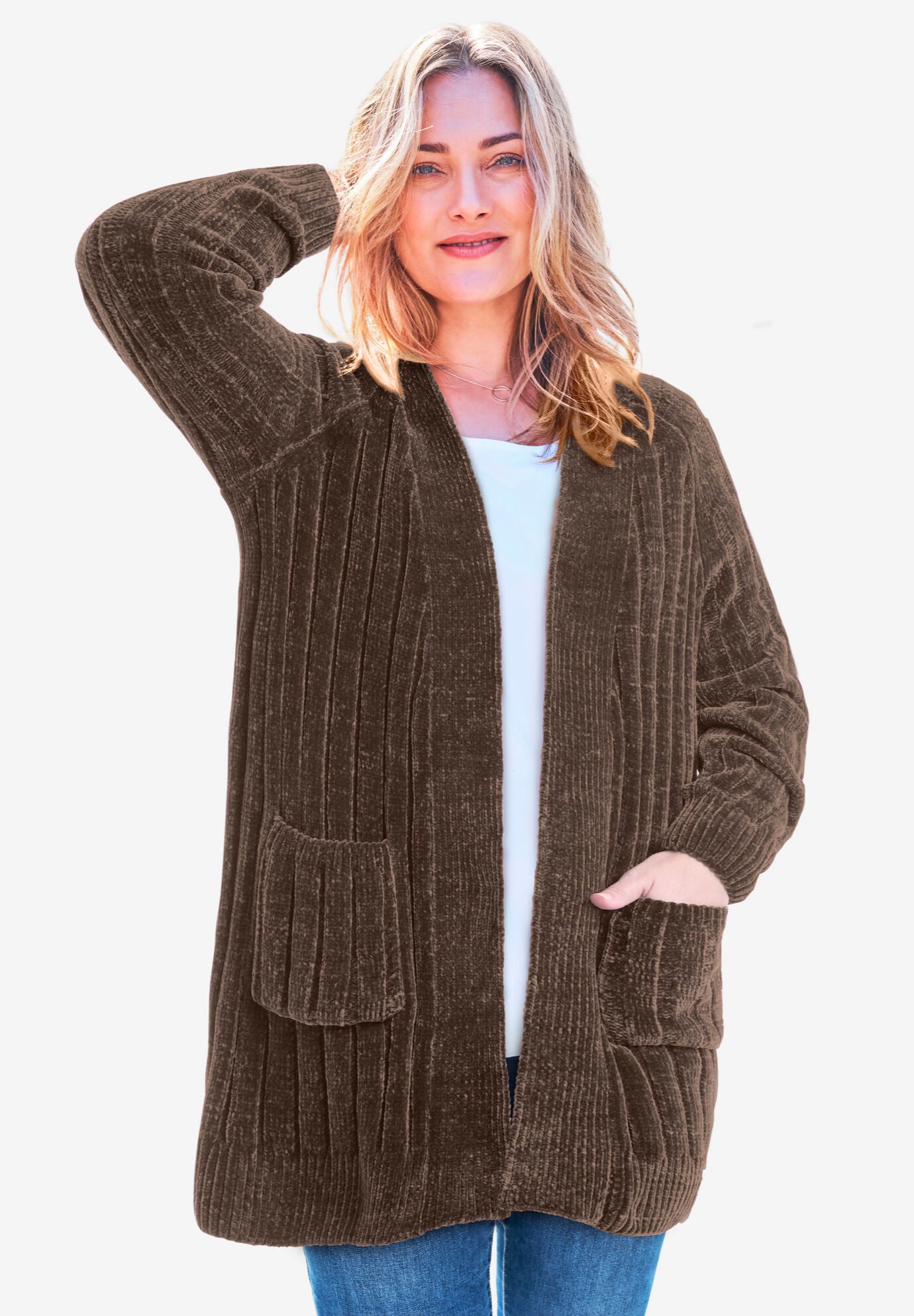 Ladies shop chenille cardigans