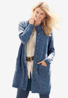 Marled Sweater Jacket, NAVY SKY BLUE MARLED, hi-res image number null