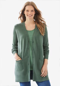 Perfect Longer-Length Cotton Cardigan Sweater