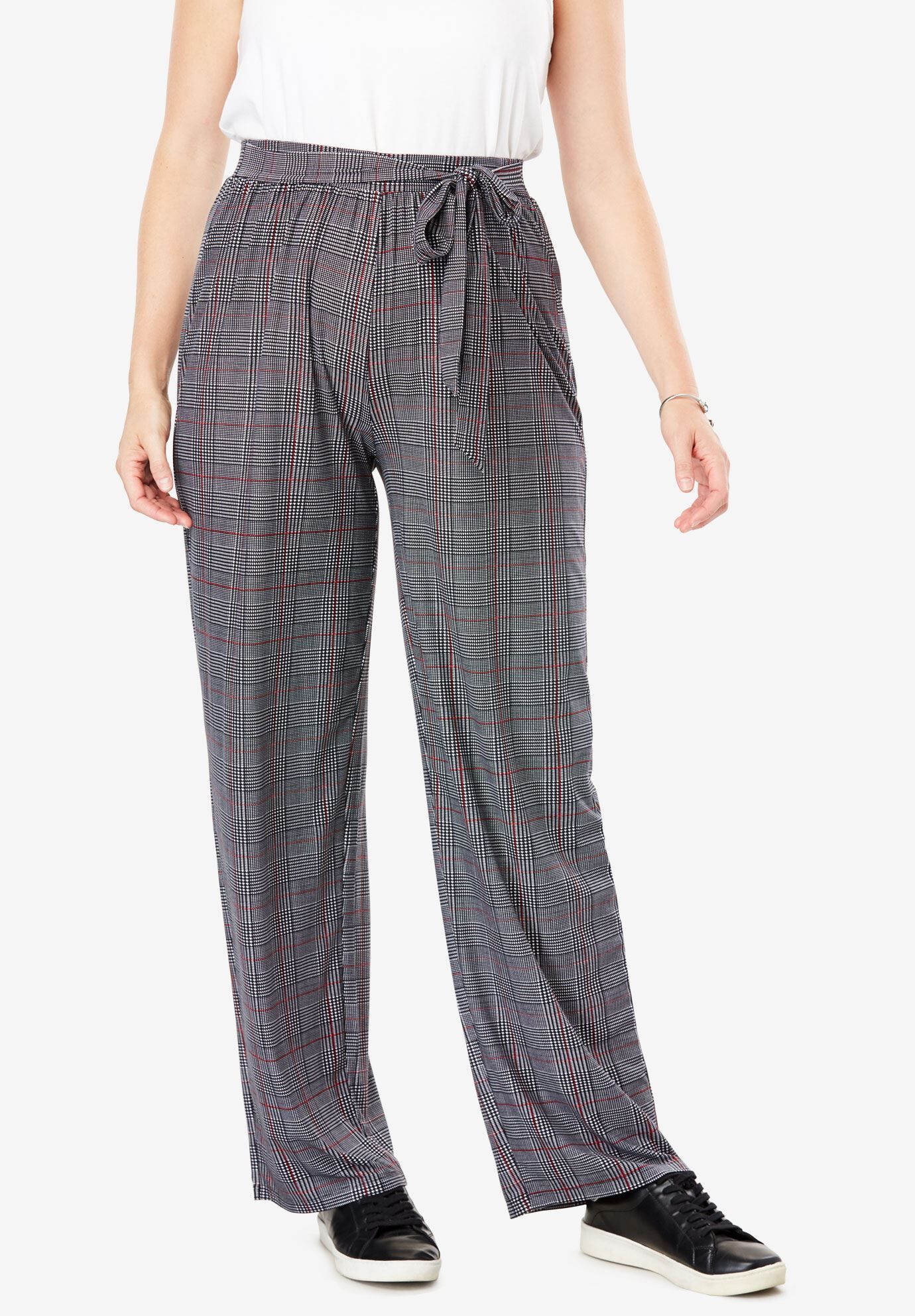 woman within wide leg pants