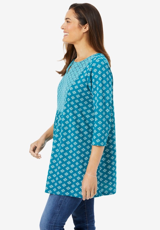 Mixed Print Tunic, , alternate image number null