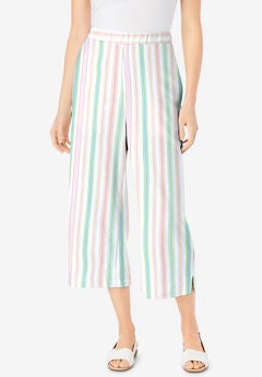 Plus Size Linen Capris