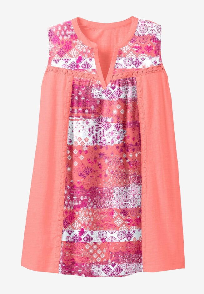 Sleeveless Notch-Neck Tunic, , alternate image number 3