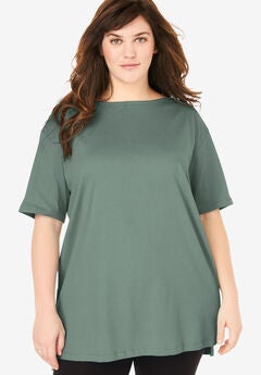 Perfect Short-Sleeve Boatneck Tunic