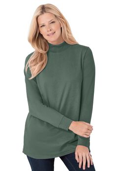 Perfect Long-Sleeve Mockneck Tee