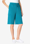 Pull-On Knit Cargo Short, PRETTY TURQUOISE, hi-res image number null