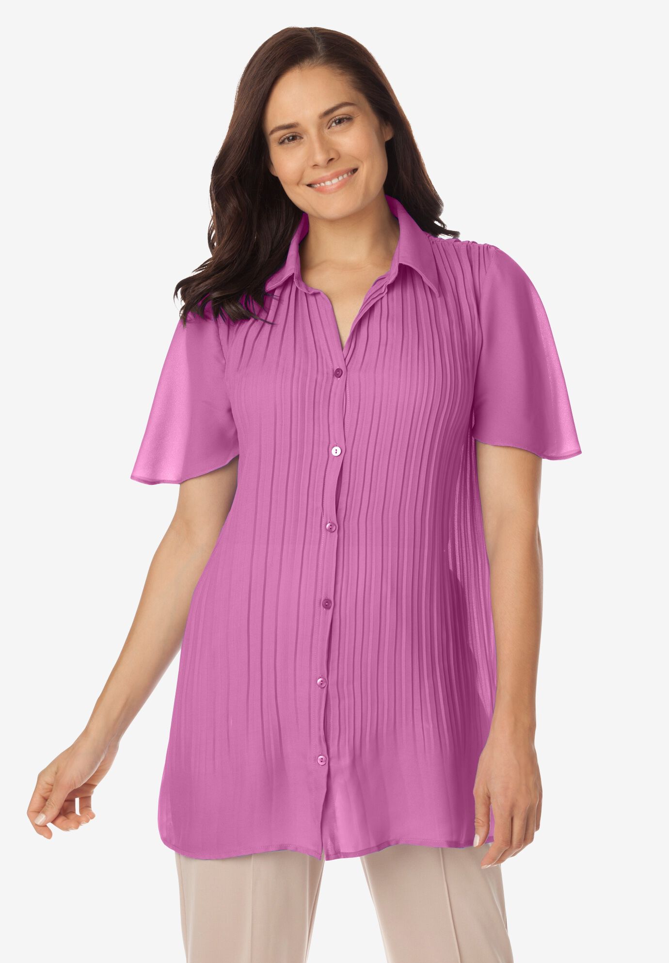 Blouse In Crinkle Georgette | Woman Within