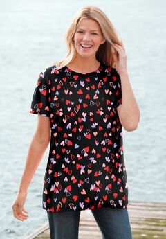 Perfect Printed Short-Sleeve Crewneck Tee