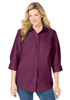 Perfect Three Quarter Sleeve Button-Down Tunic