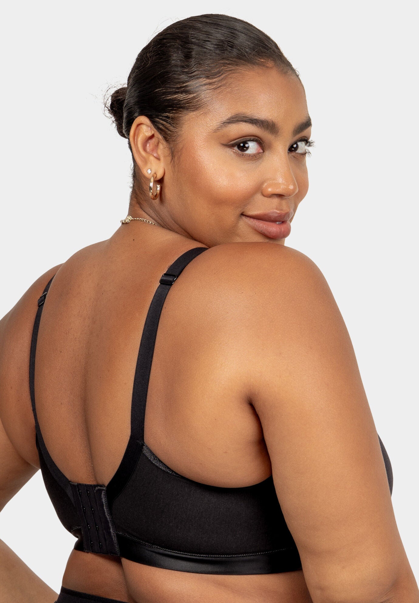 Cotton Luxe Unlined Wireless Bra, BLACK ON BLACK, on-hover image number 1