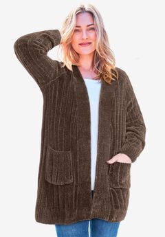 Open Front Chenille Cardigan