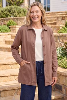 Pleat-Back Denim Jacket