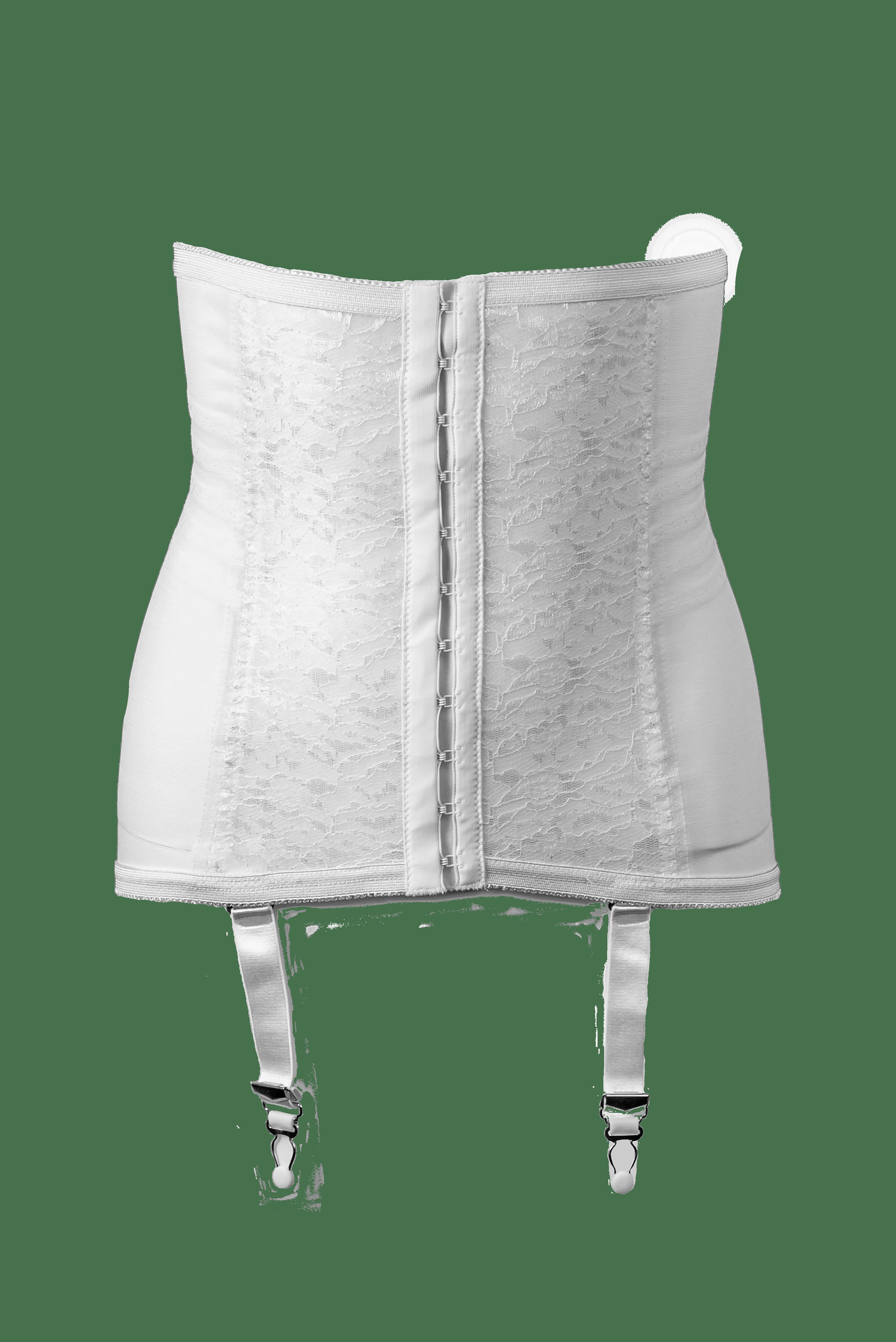 Firm waist cincher with removable garters., WHITE, alternate image number 3