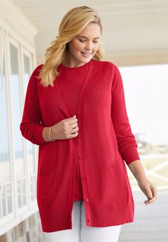 Perfect Longer-Length Cotton Cardigan Sweater