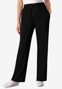 Sport Knit Straight-Leg Pull-On Pants