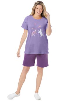 2-Piece Knit Tee and Short Set