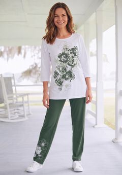 Floral Tee and Pant Set