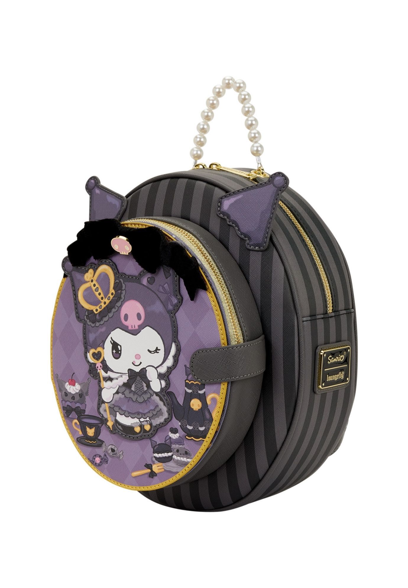Loungefly x Sanrio Kuromi 20th Anniversary Cameo Mini Backpack, BLACK, alternate image number 3