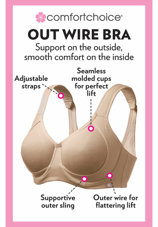 Comfort Choice Women's Plus Size Satin Wireless Comfort Bra Bra