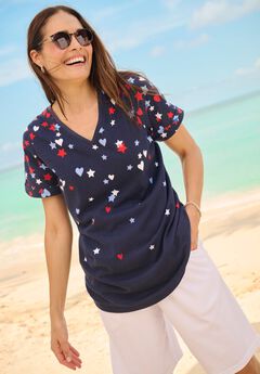 Cuffed Americana Print Tee