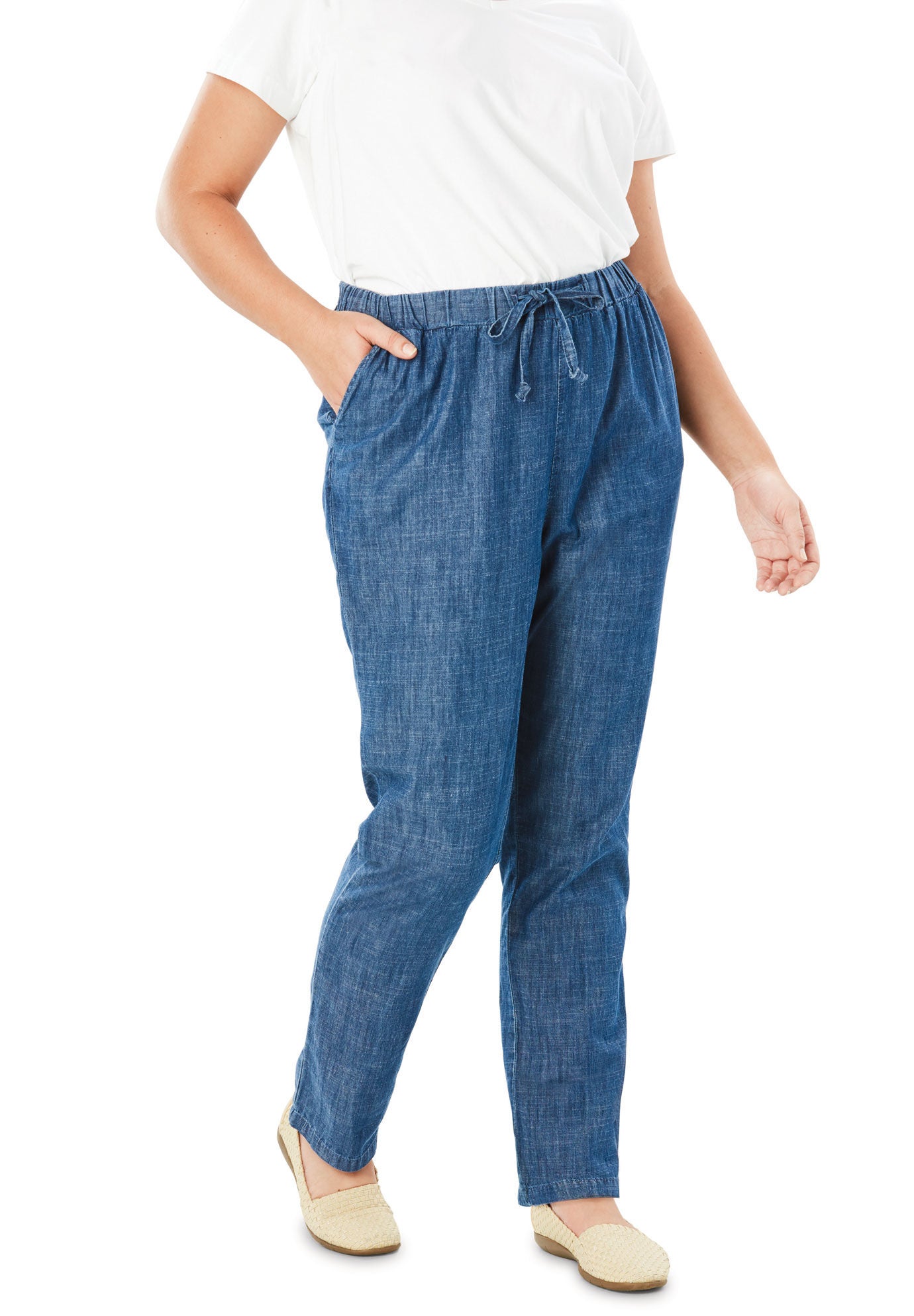 plus size drawstring jeans