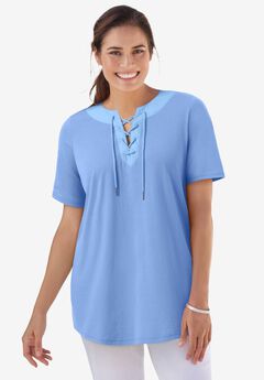 Lace-Up Knit Tee