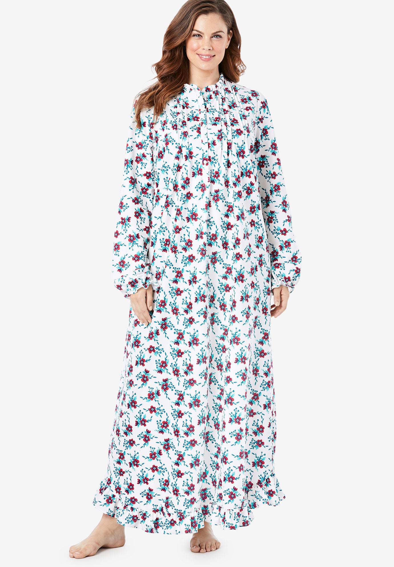 Long sleeve long flannel nightgown clearance