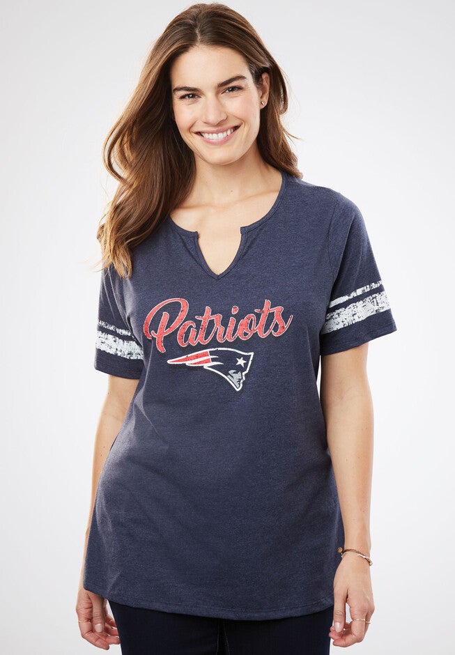 Notch Neck NFL Tee, PATRIOTS, hi-res image number 0