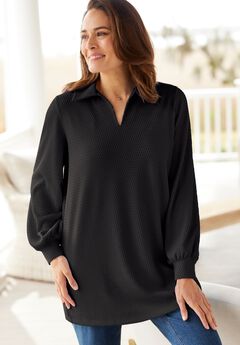 Blouson Sleeve Texture Tunic