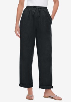 Plus Size Black Cropped Pants