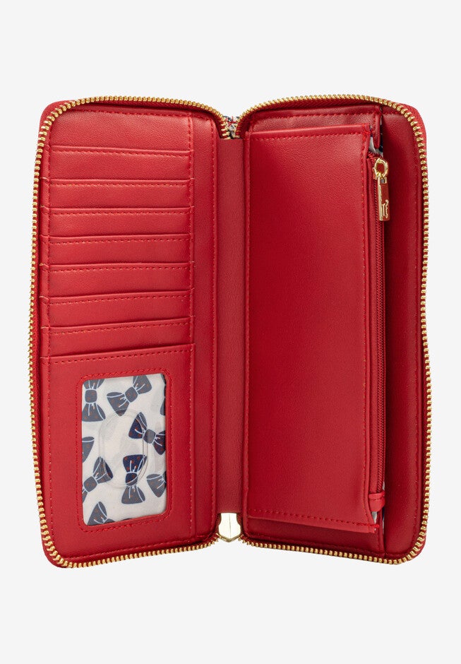 Loungefly x Disney Women's Mickey & Minnie Mouse Zip Around Wallet Navy, , alternate image number 3