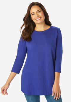 Perfect Three-Quarter Sleeve Crewneck Tee