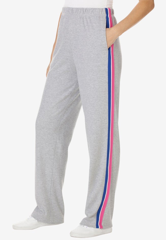 Double Side-Stripe Elastic Waist Pant, BRIGHT COBALT STRIPE, hi-res image number 0