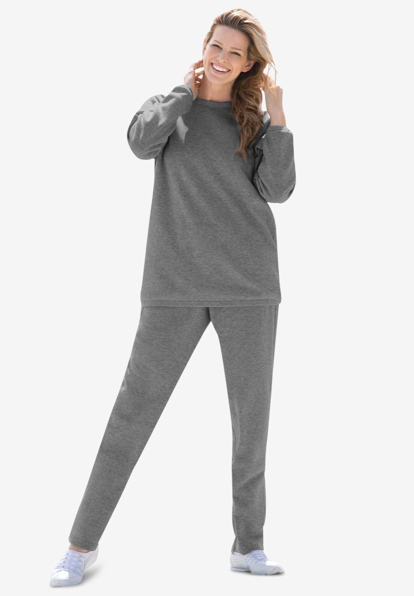 Woman within fleece sweatshirt discount
