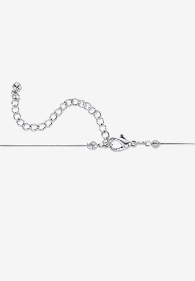 Silvertone Heart Aurora Borealis Necklace Made with Swarovski Elements, , on-hover image number 1