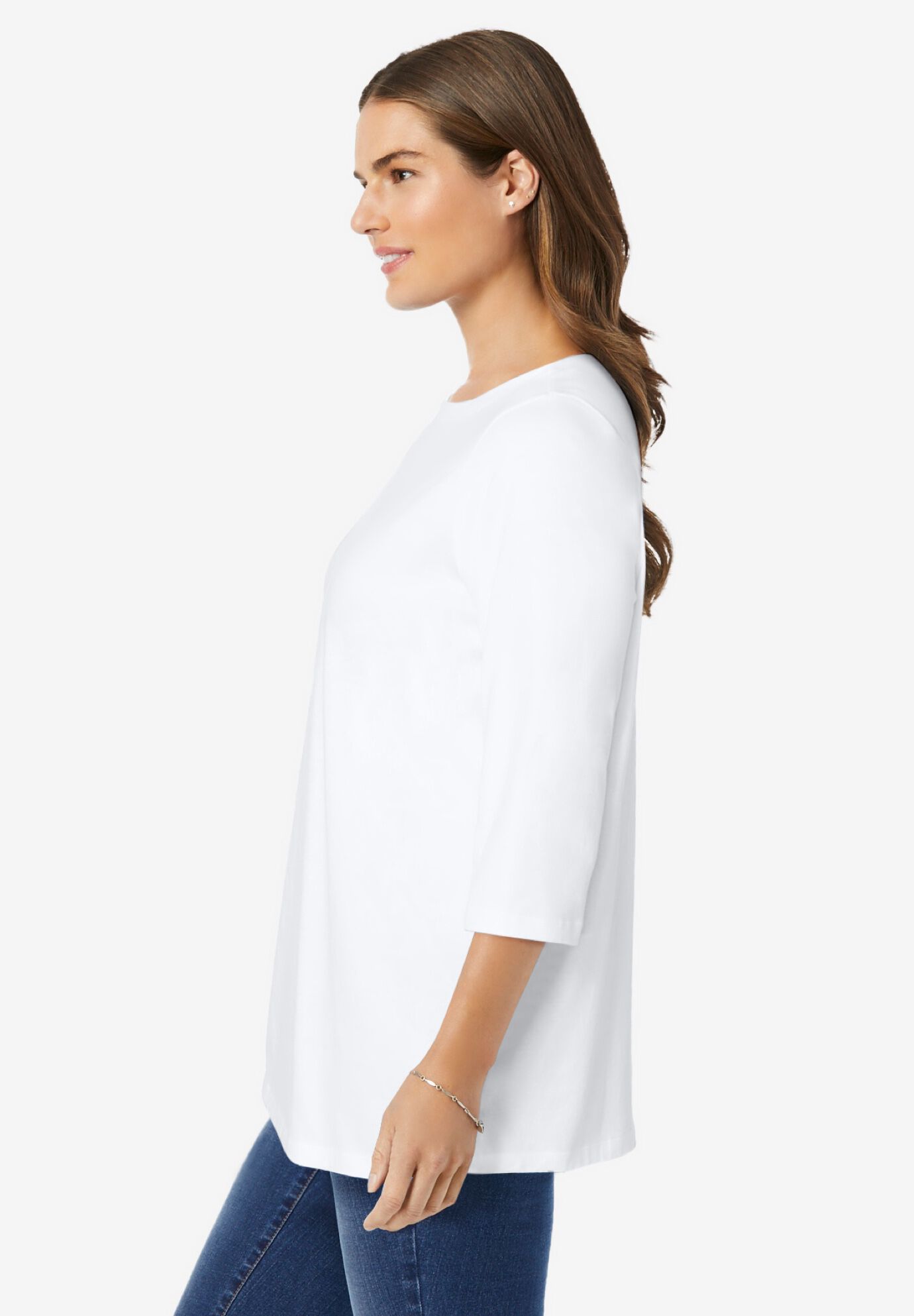3/4 Sleeve Boatneck Tee Balsam Green main image 1