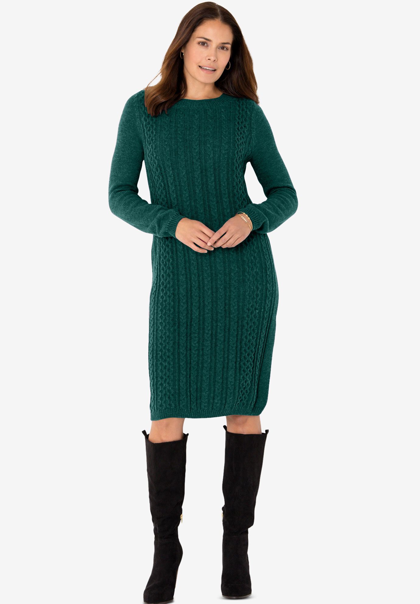 Emerald green sweater dress new arrivals