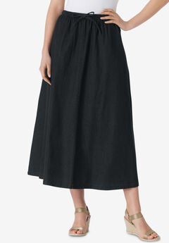 Drawstring Denim Skirt